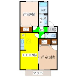 羽犬塚駅 徒歩16分 1階の物件間取画像